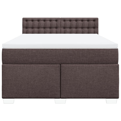 Boxspring met matras stof donkerbruin 160x200 cm