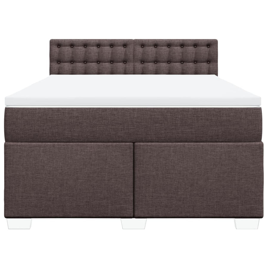 Boxspring met matras stof donkerbruin 160x200 cm