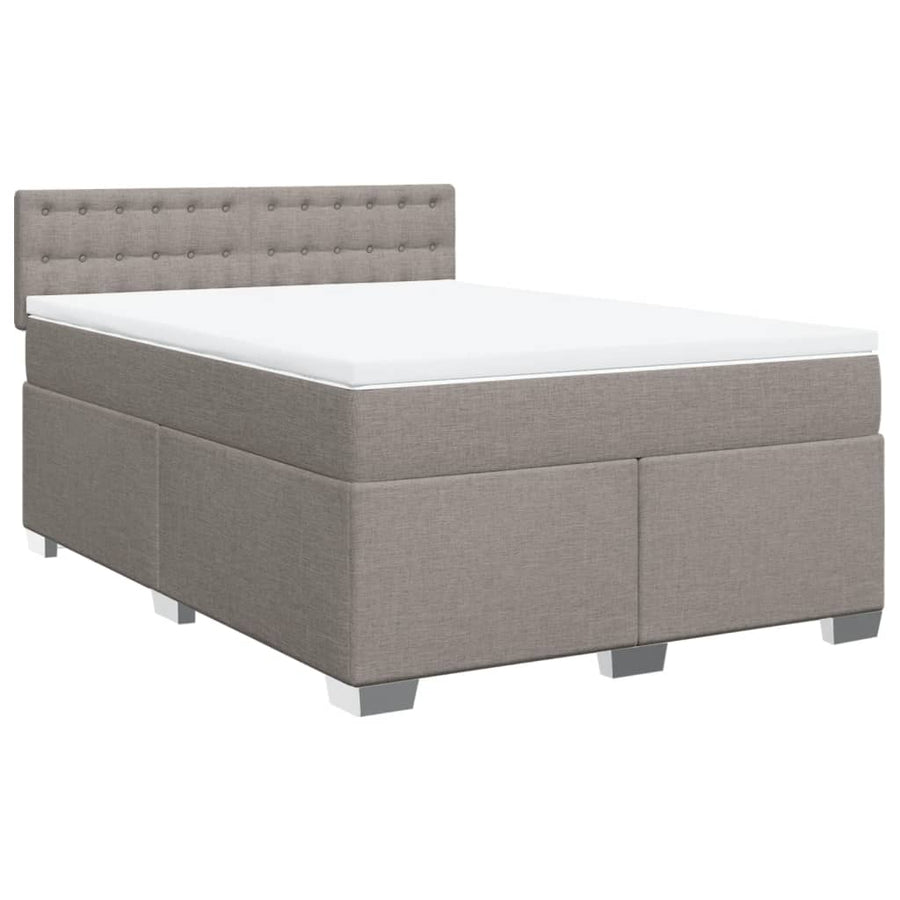 Boxspring met matras stof taupe 160x200 cm