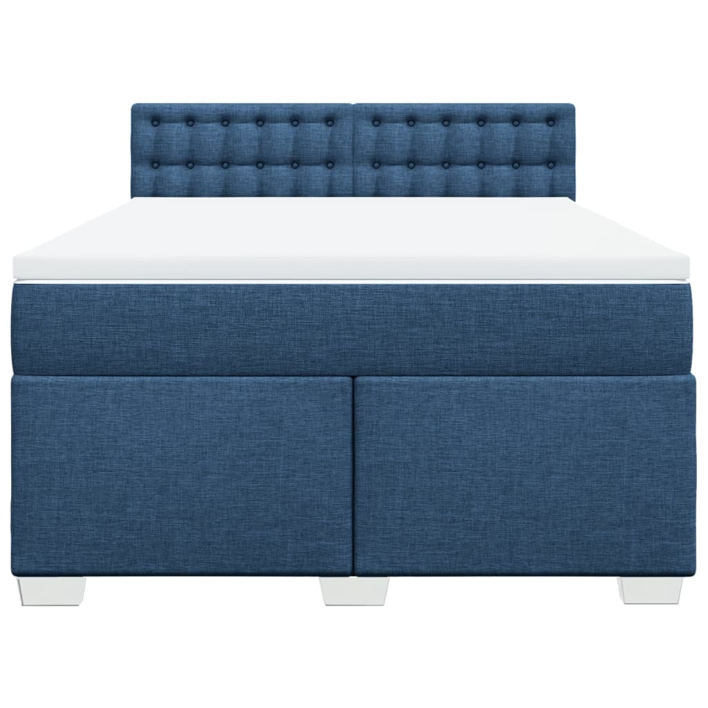 Boxspring met matras stof blauw 160x200 cm