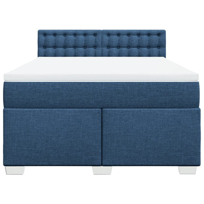 Boxspring met matras stof blauw 160x200 cm