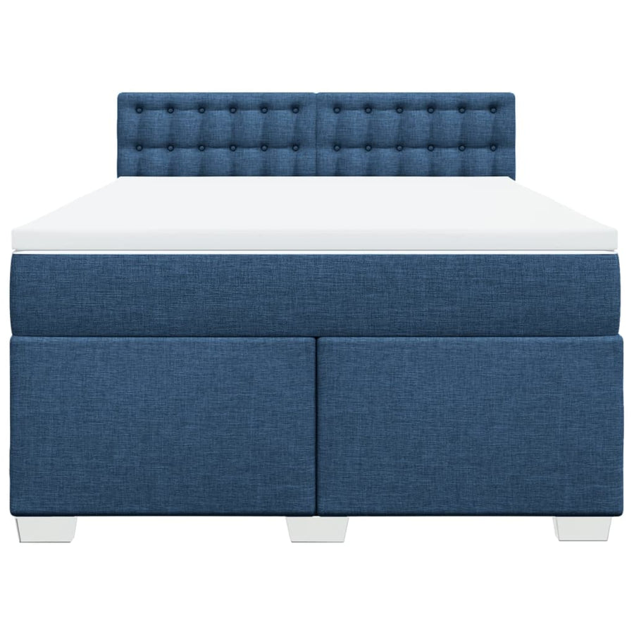 Boxspring met matras stof blauw 160x200 cm