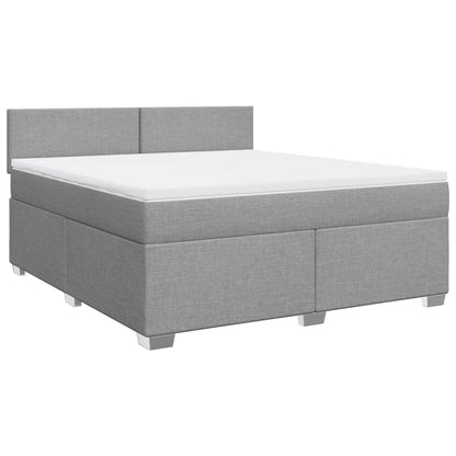 Boxspring met matras stof lichtgrijs 180x200 cm