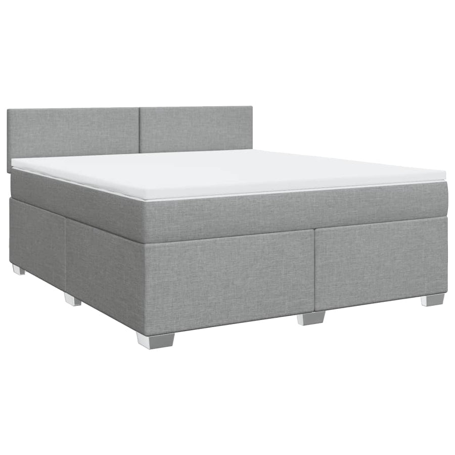 Boxspring met matras stof lichtgrijs 180x200 cm