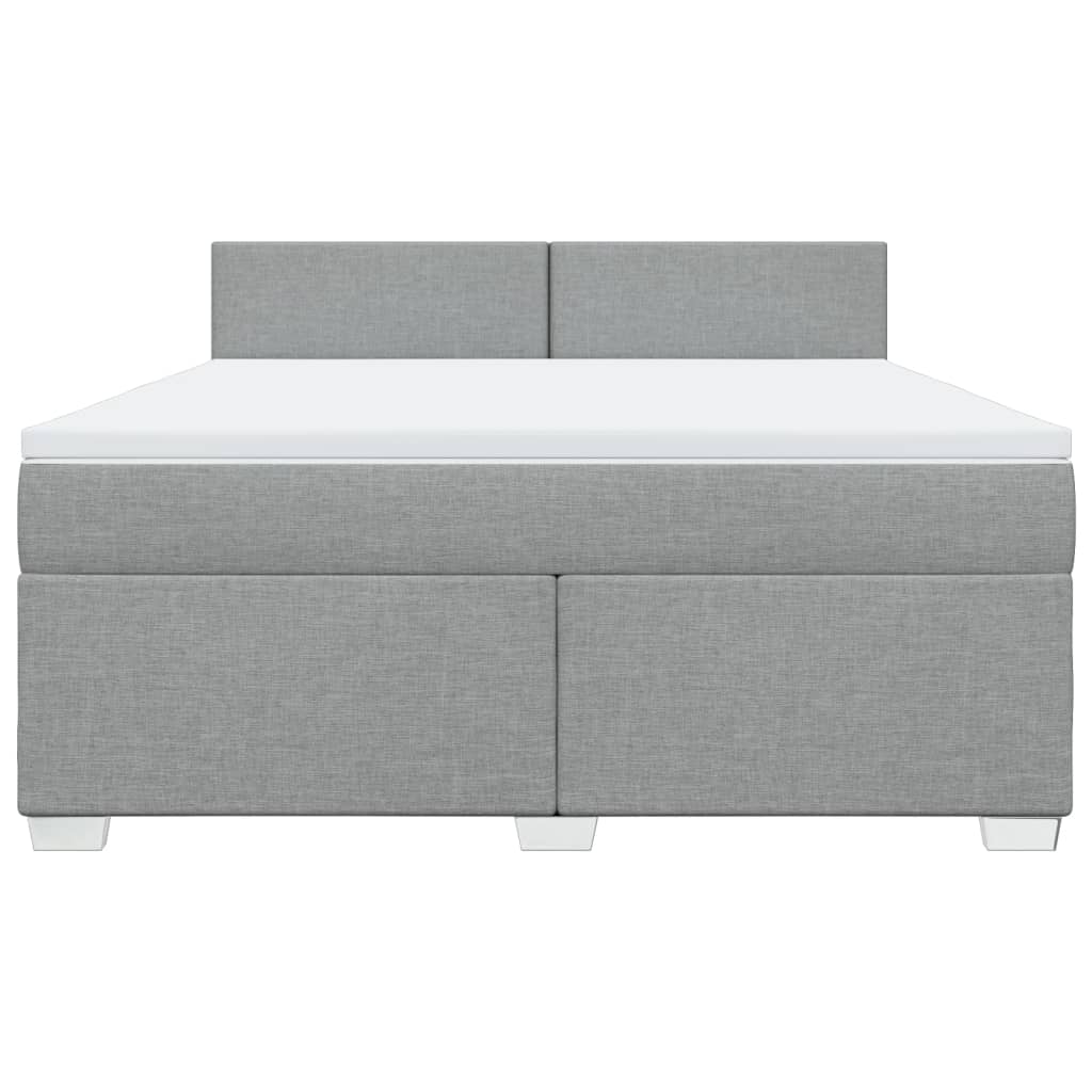Boxspring met matras stof lichtgrijs 180x200 cm