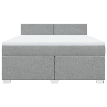 Boxspring met matras stof lichtgrijs 180x200 cm