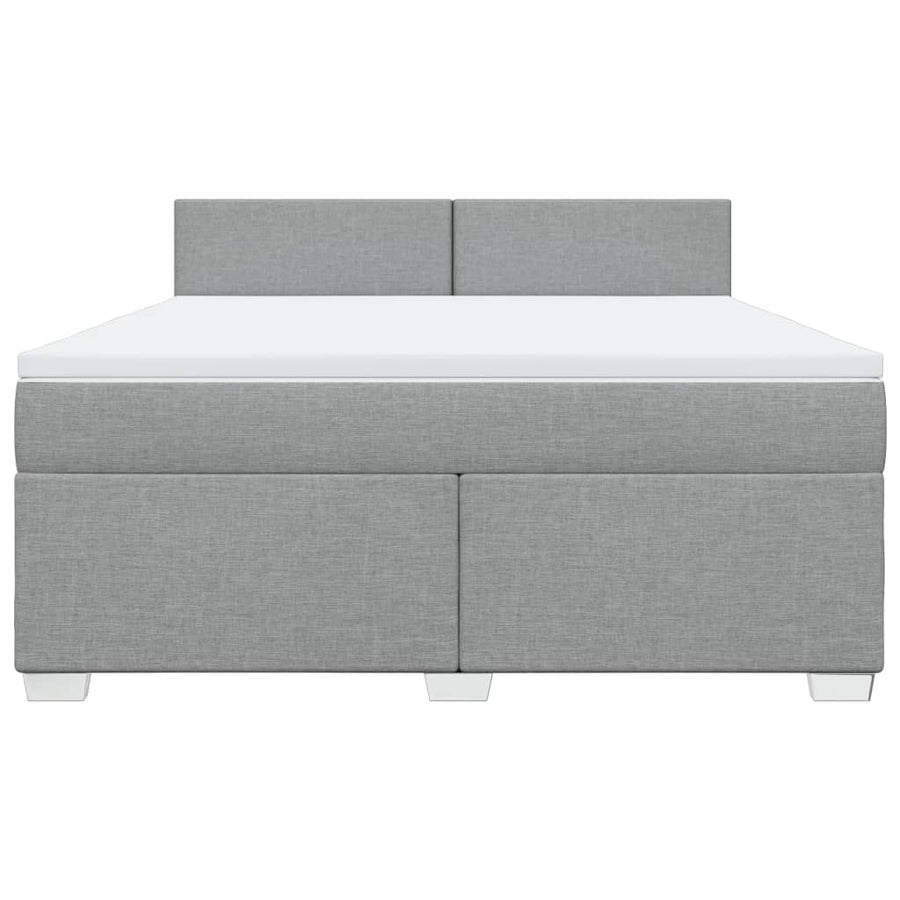 Boxspring met matras stof lichtgrijs 180x200 cm