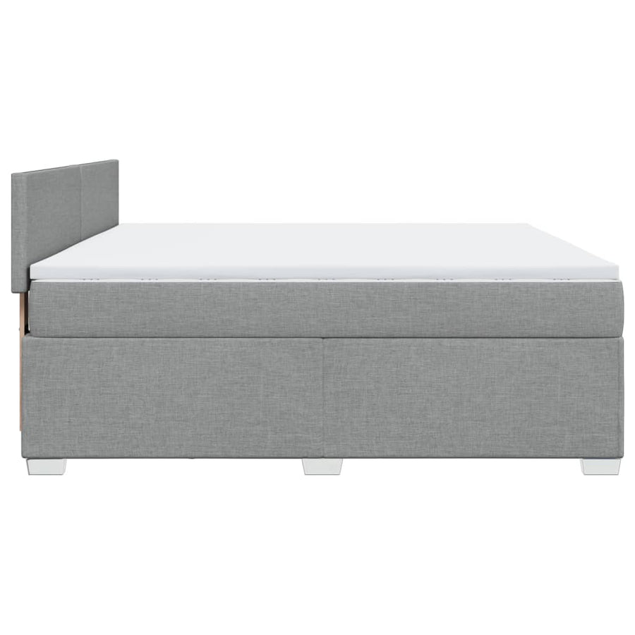 Boxspring met matras stof lichtgrijs 180x200 cm