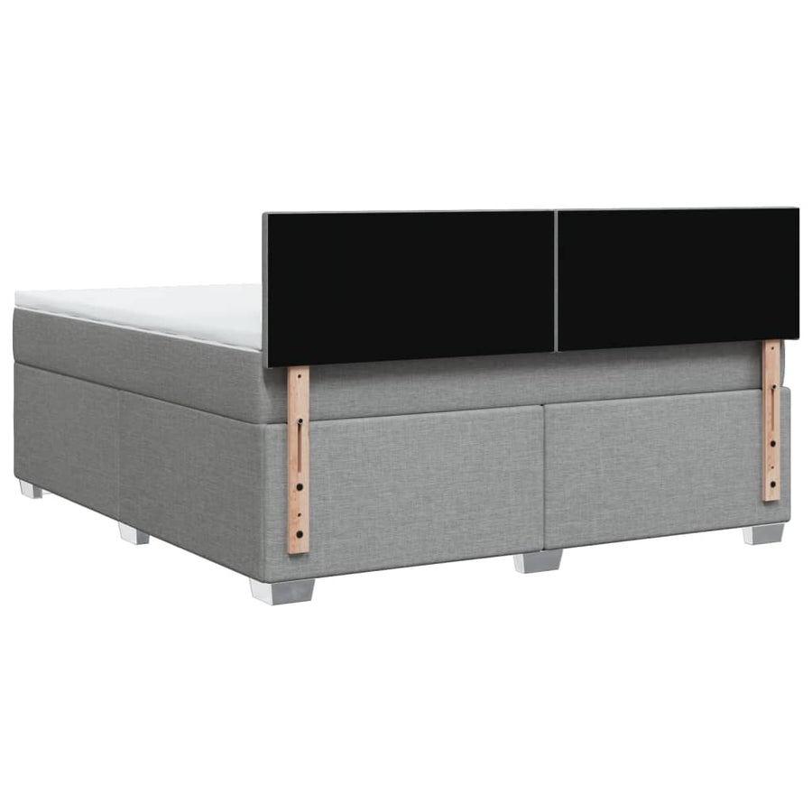Boxspring met matras stof lichtgrijs 180x200 cm