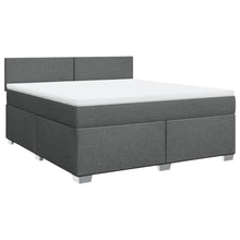 Boxspring met matras stof donkergrijs 180x200 cm