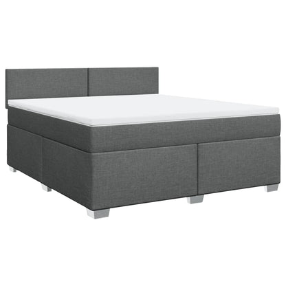 Boxspring met matras stof donkergrijs 180x200 cm