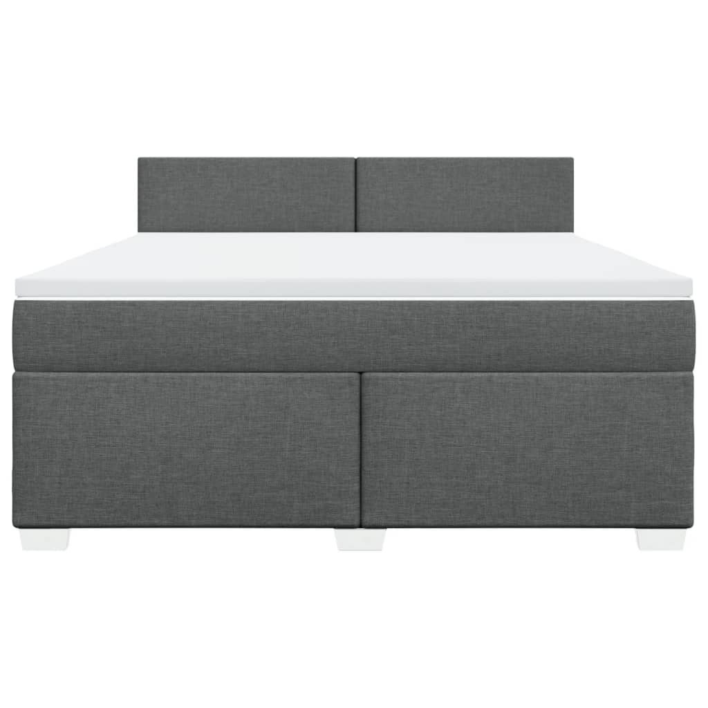 Boxspring met matras stof donkergrijs 180x200 cm