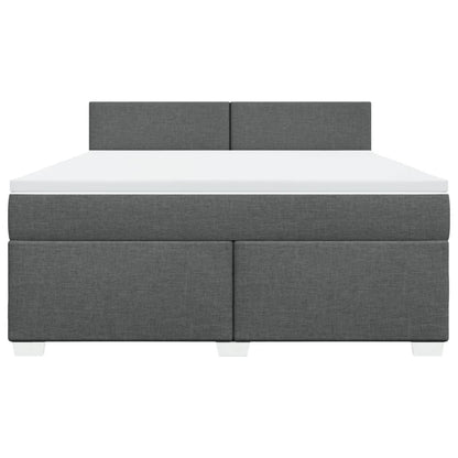 Boxspring met matras stof donkergrijs 180x200 cm