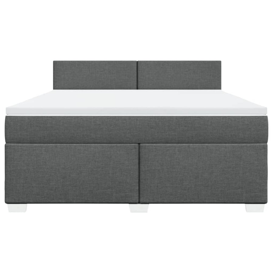 Boxspring met matras stof donkergrijs 180x200 cm