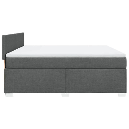 Boxspring met matras stof donkergrijs 180x200 cm