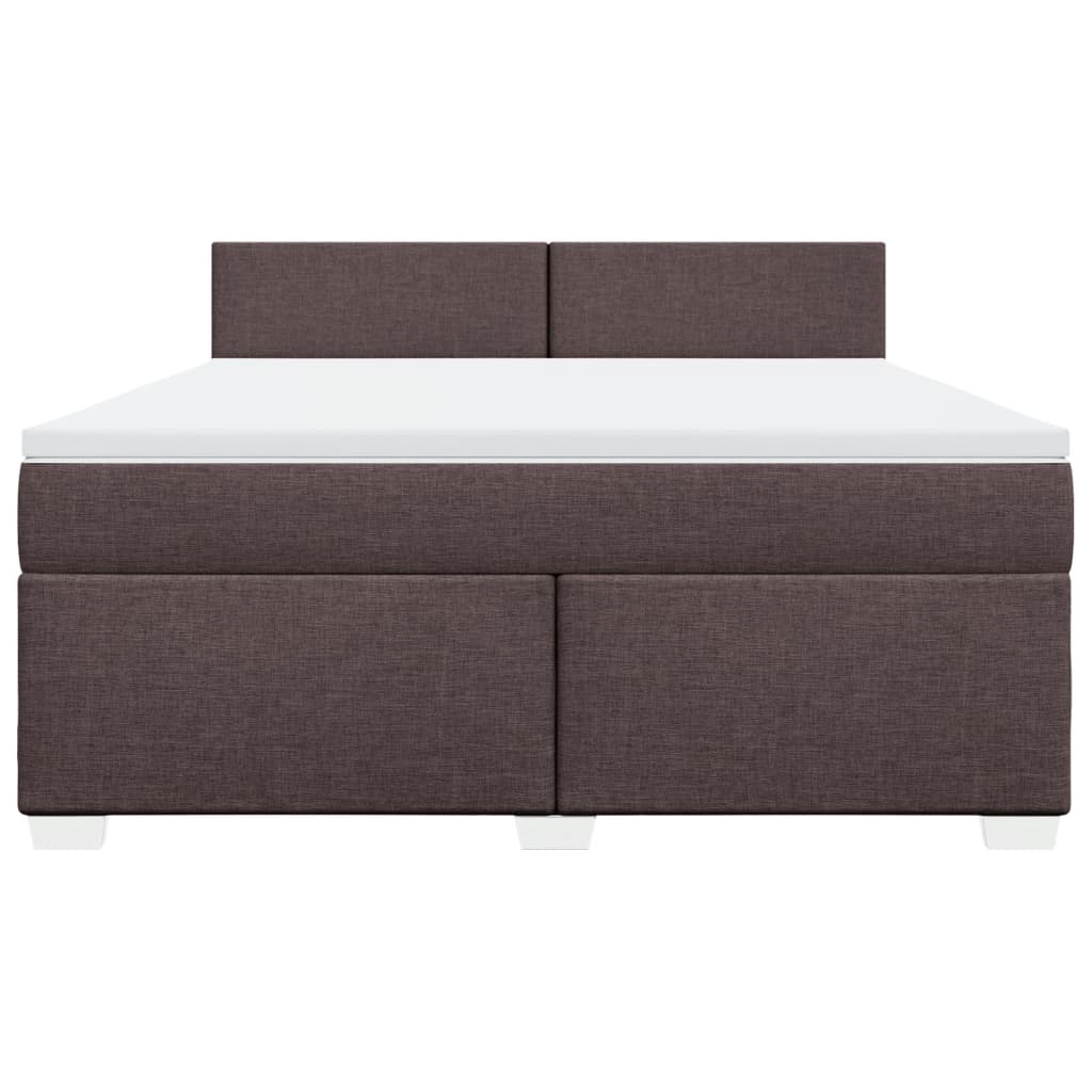 Boxspring met matras stof donkerbruin 180x200 cm