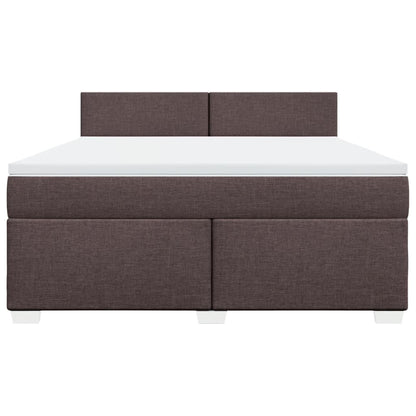 Boxspring met matras stof donkerbruin 180x200 cm