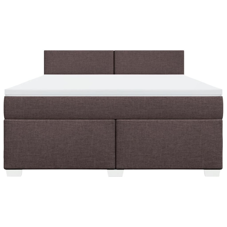 Boxspring met matras stof donkerbruin 180x200 cm