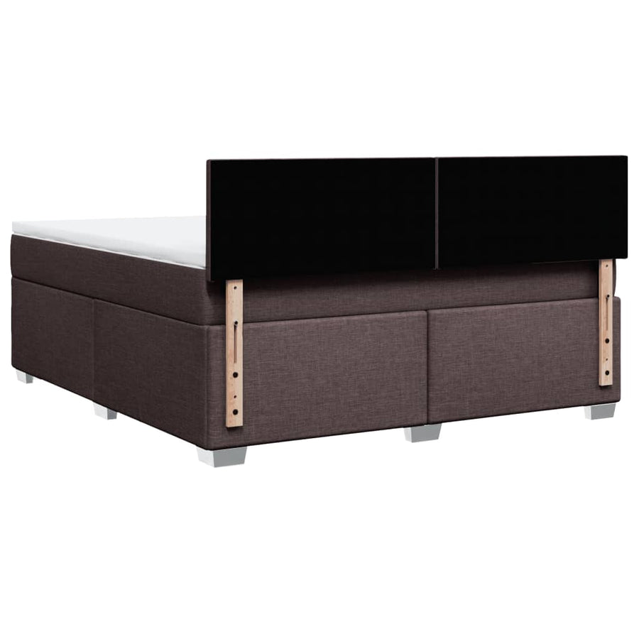 Boxspring met matras stof donkerbruin 180x200 cm