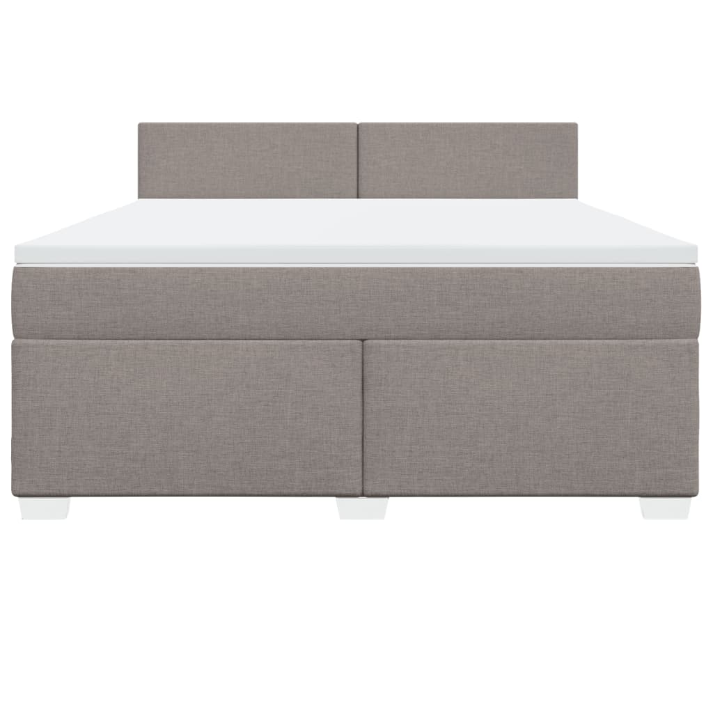 Boxspring met matras stof taupe 180x200 cm