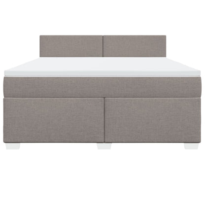 Boxspring met matras stof taupe 180x200 cm