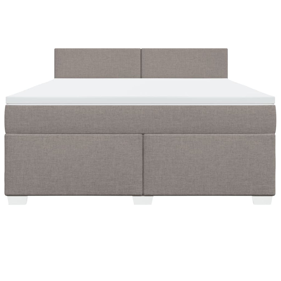Boxspring met matras stof taupe 180x200 cm