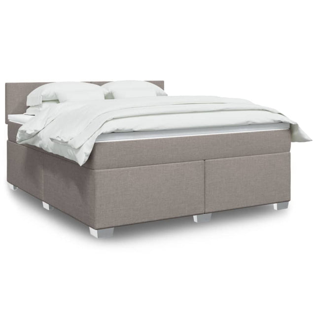 Boxspring met matras stof taupe 180x200 cm