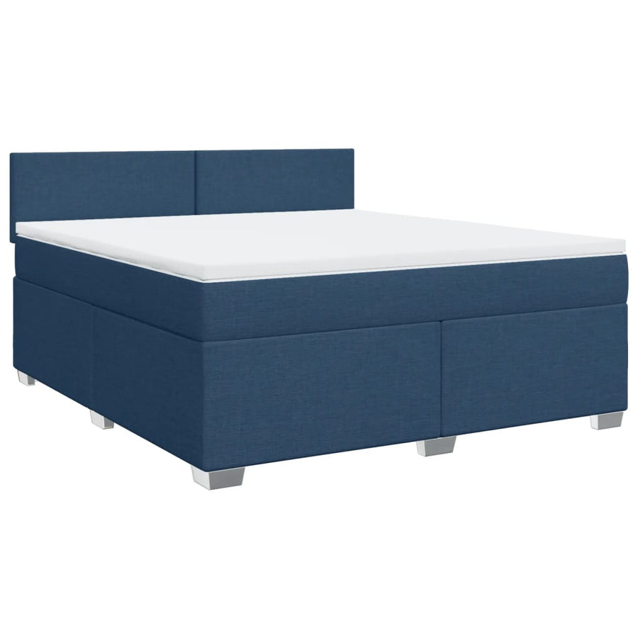 Boxspring met matras stof blauw 180x200 cm