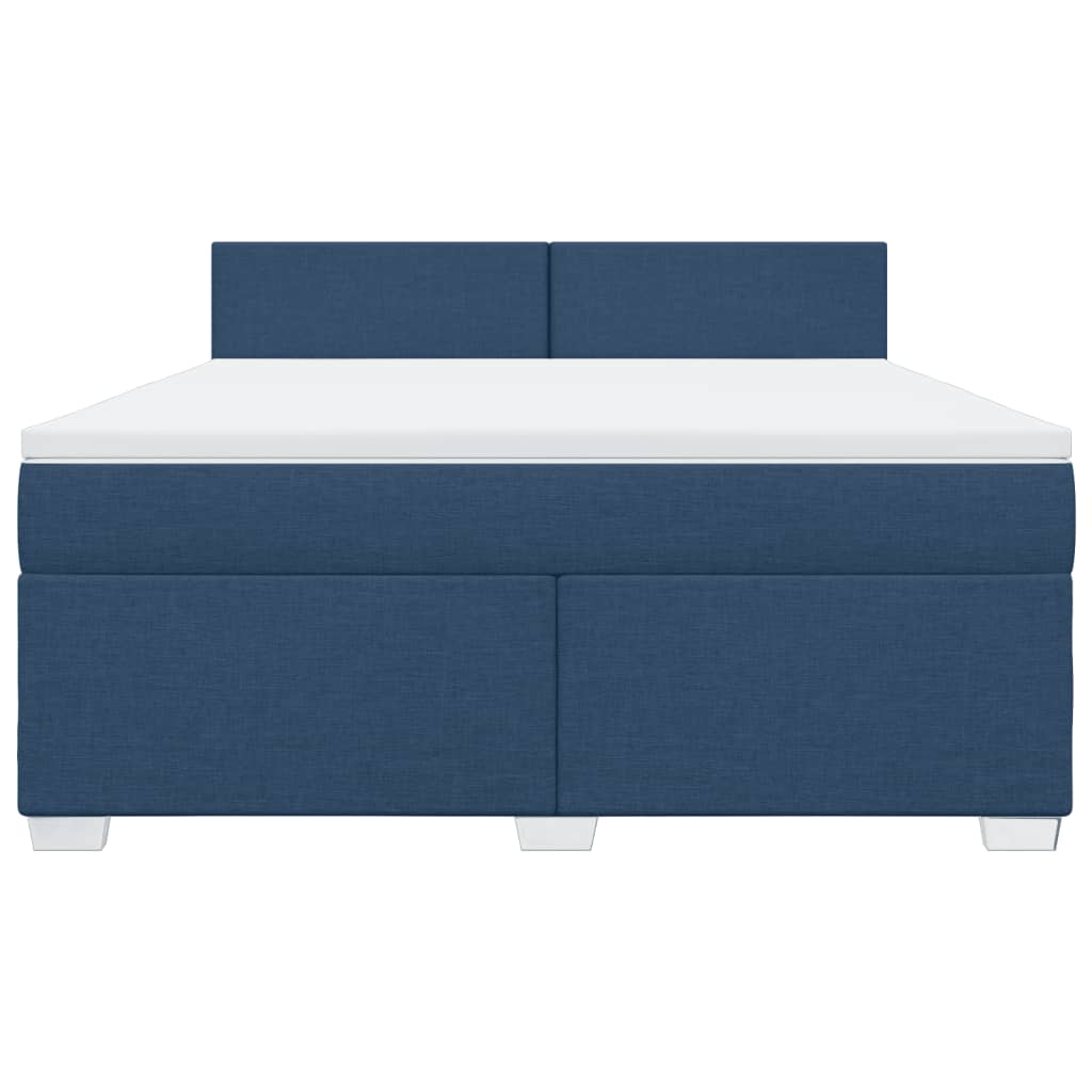 Boxspring met matras stof blauw 180x200 cm