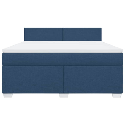 Boxspring met matras stof blauw 180x200 cm