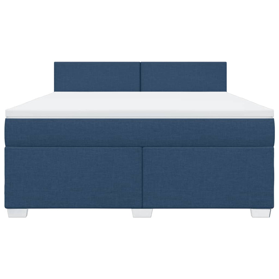 Boxspring met matras stof blauw 180x200 cm