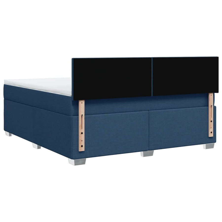 Boxspring met matras stof blauw 180x200 cm