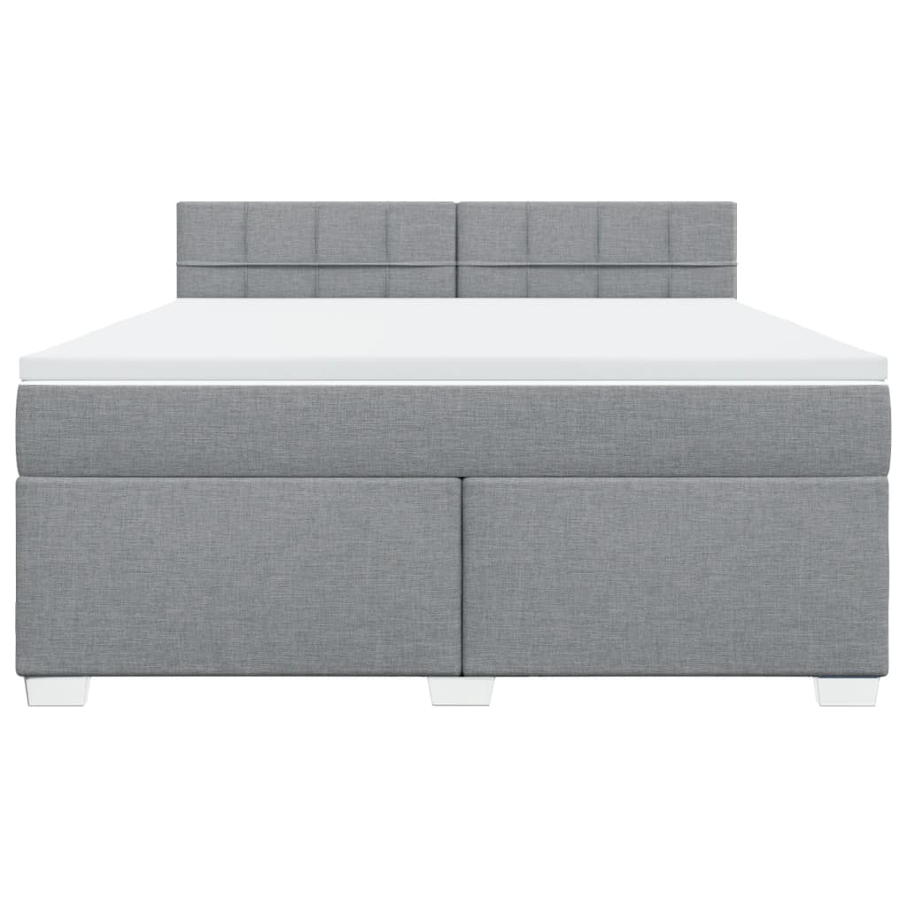 Boxspring met matras stof lichtgrijs 180x200 cm