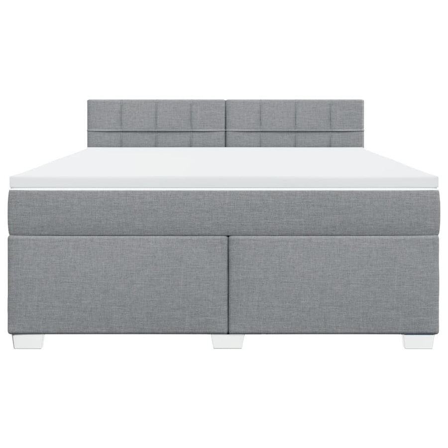 Boxspring met matras stof lichtgrijs 180x200 cm