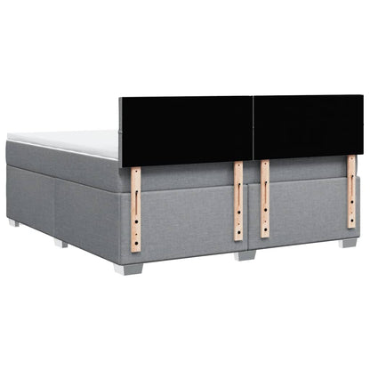 Boxspring met matras stof lichtgrijs 180x200 cm