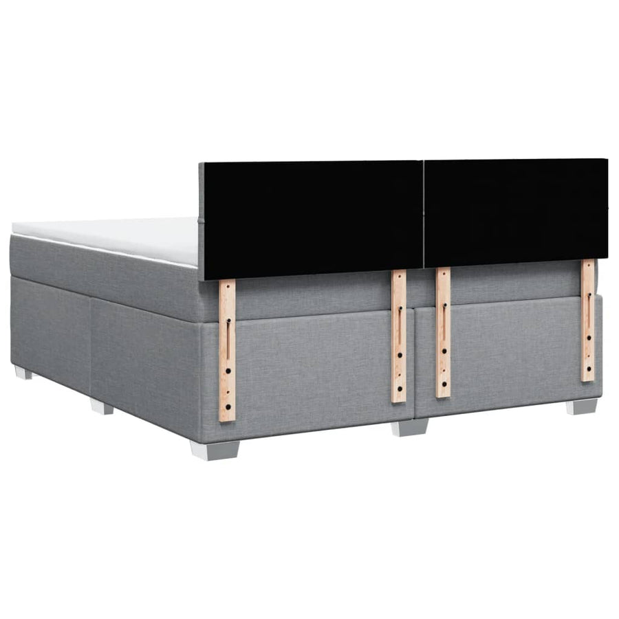 Boxspring met matras stof lichtgrijs 180x200 cm