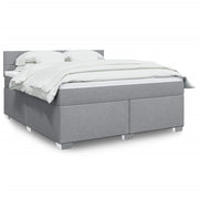 Box spring with mattress fabric light gray 180x200 cm