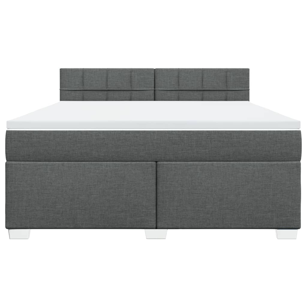 Boxspring met matras stof donkergrijs 180x200 cm