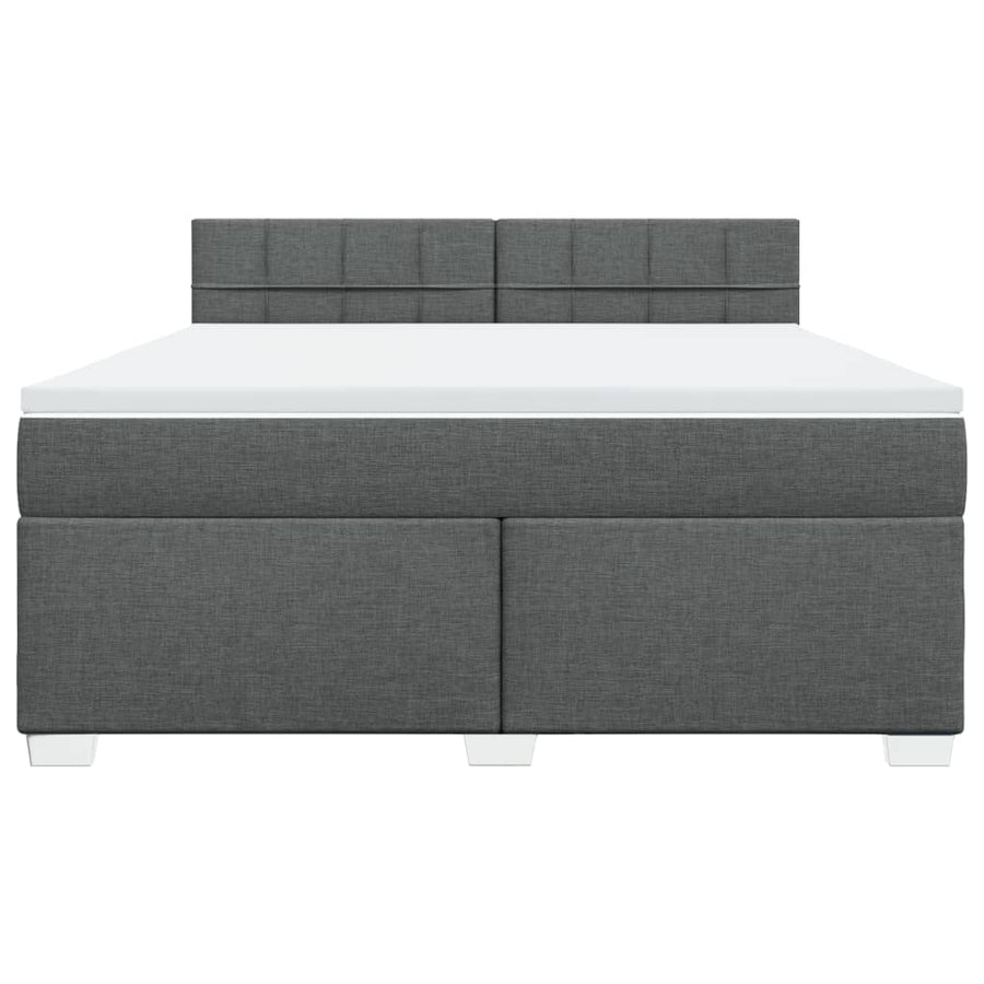 Boxspring met matras stof donkergrijs 180x200 cm