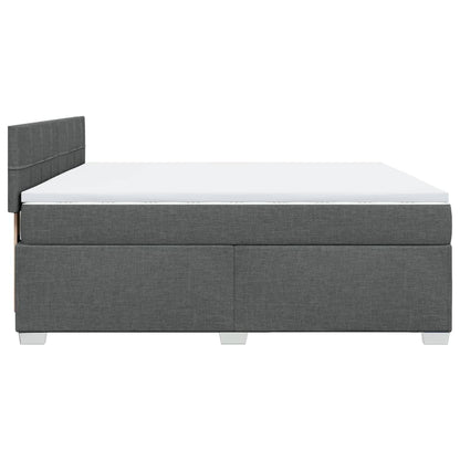 Boxspring met matras stof donkergrijs 180x200 cm