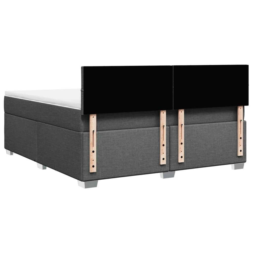 Boxspring met matras stof donkergrijs 180x200 cm