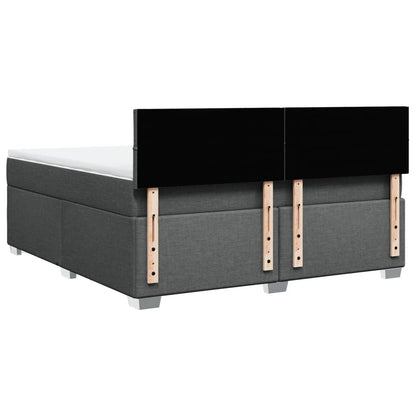 Boxspring met matras stof donkergrijs 180x200 cm