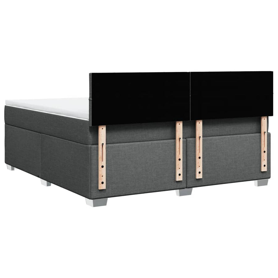 Boxspring met matras stof donkergrijs 180x200 cm