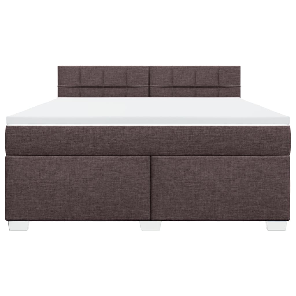 Boxspring met matras stof donkerbruin 180x200 cm