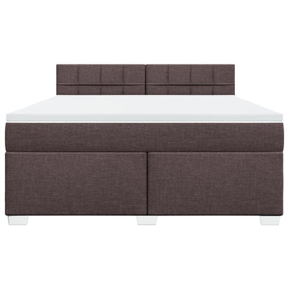 Boxspring met matras stof donkerbruin 180x200 cm