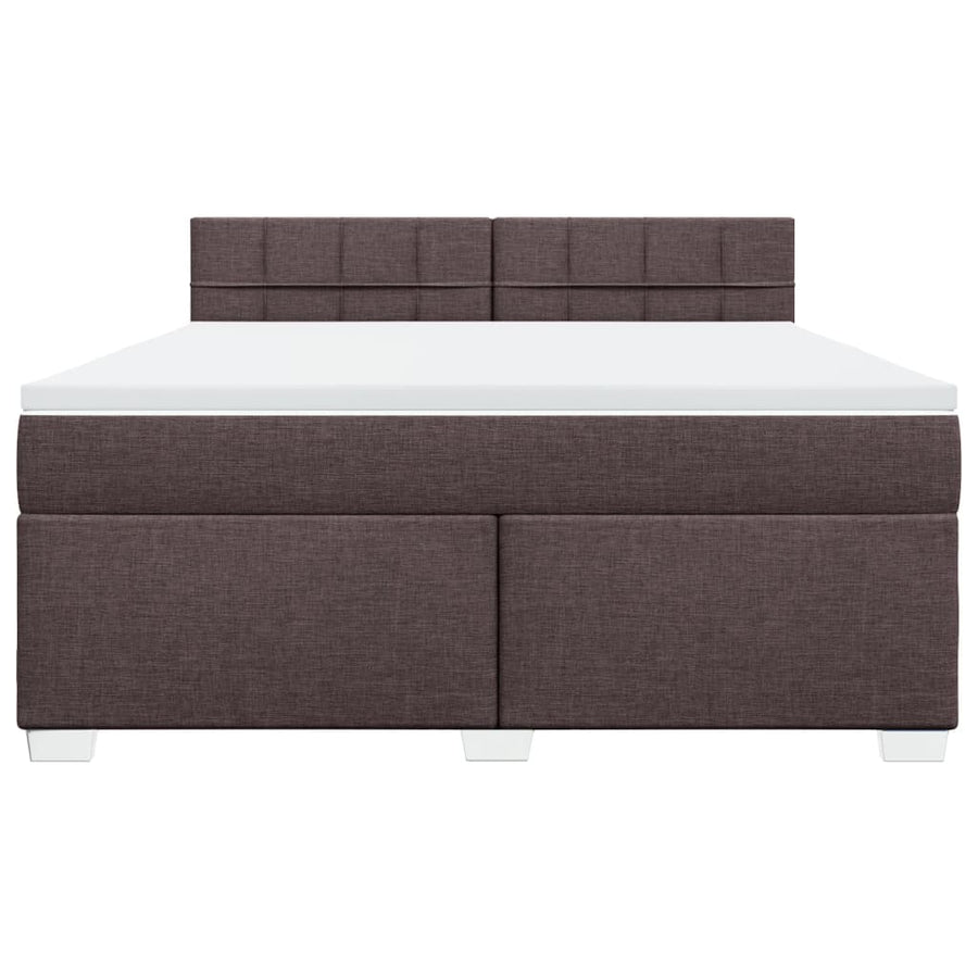 Boxspring met matras stof donkerbruin 180x200 cm