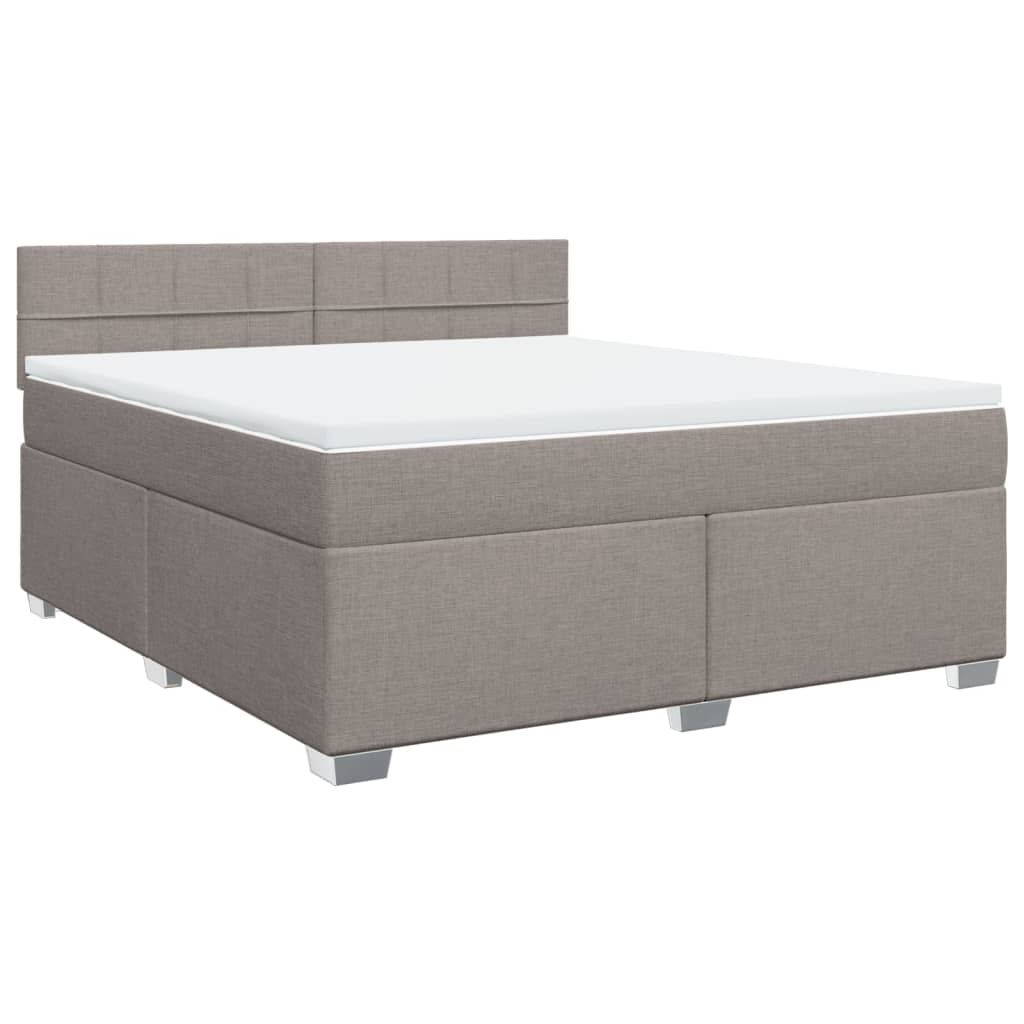 Boxspring met matras stof taupe 180x200 cm