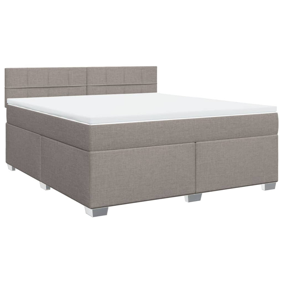 Boxspring met matras stof taupe 180x200 cm
