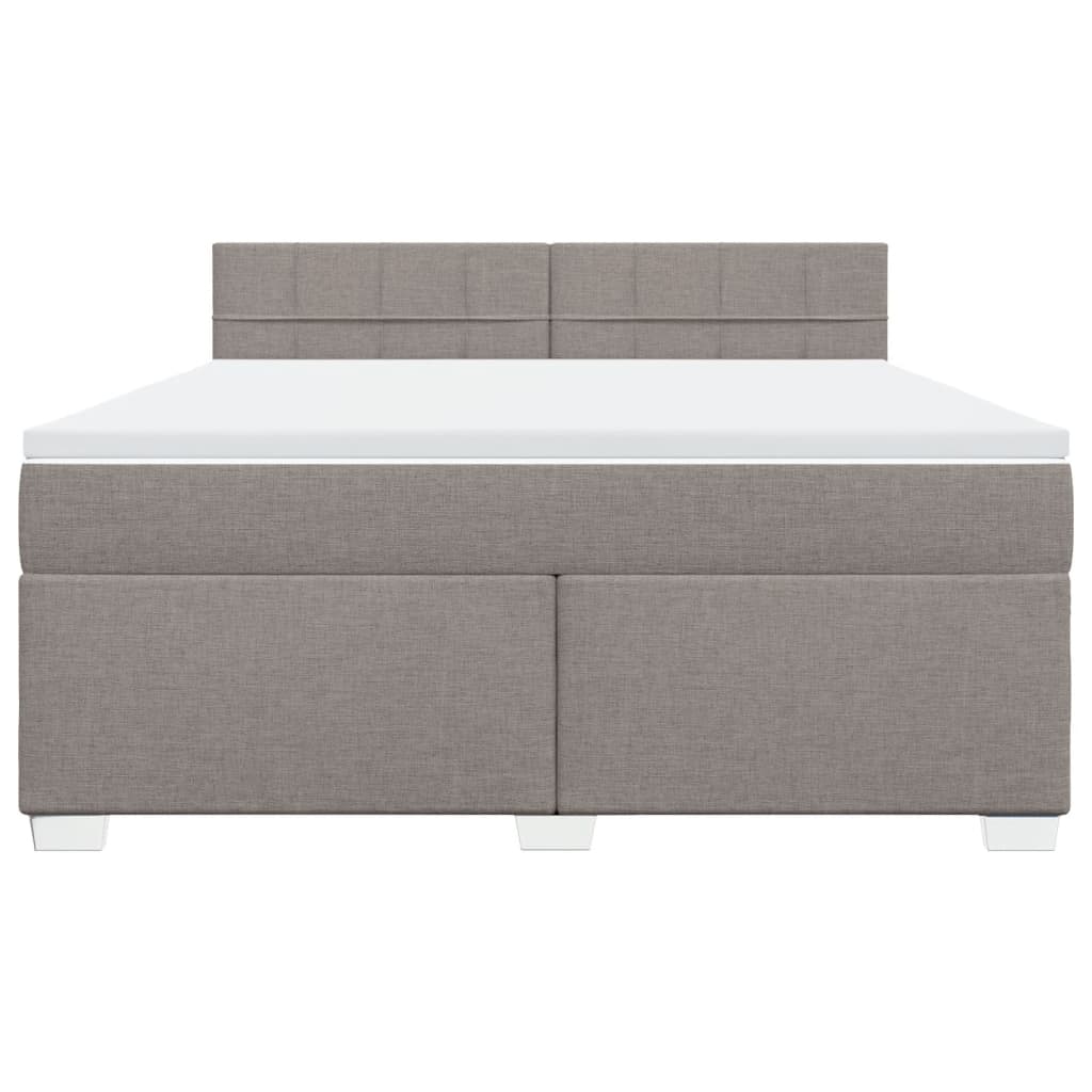 Boxspring met matras stof taupe 180x200 cm