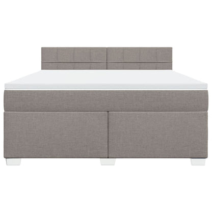 Boxspring met matras stof taupe 180x200 cm